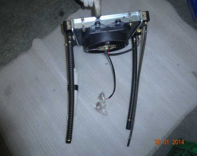 35. Установить радиатор с вентилятором