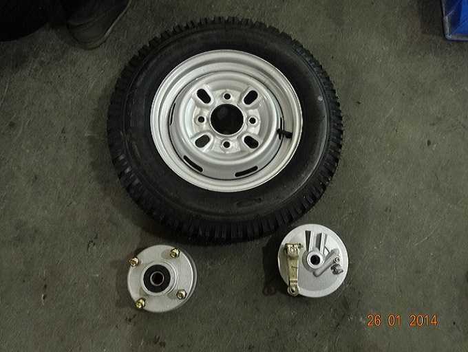 13. Собрать передние тормоза переднее и задние колеса